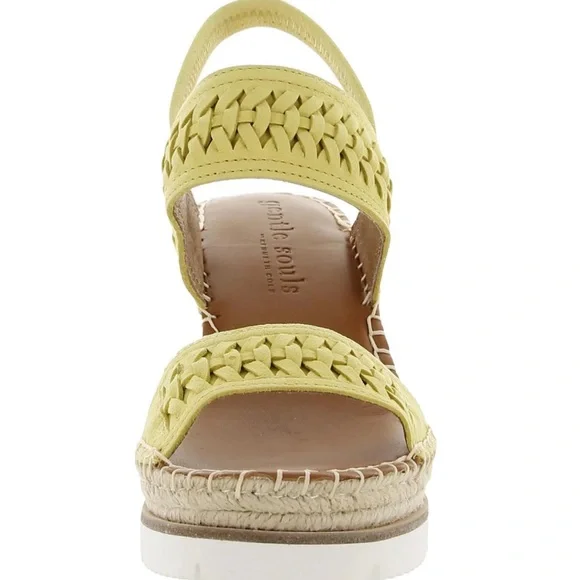 GENTLE SOULS BY KENNETH COLE ELYSSA LEATHER SLINGBACK WEDGE SANDALS (NWT) - Picture 2 of 3